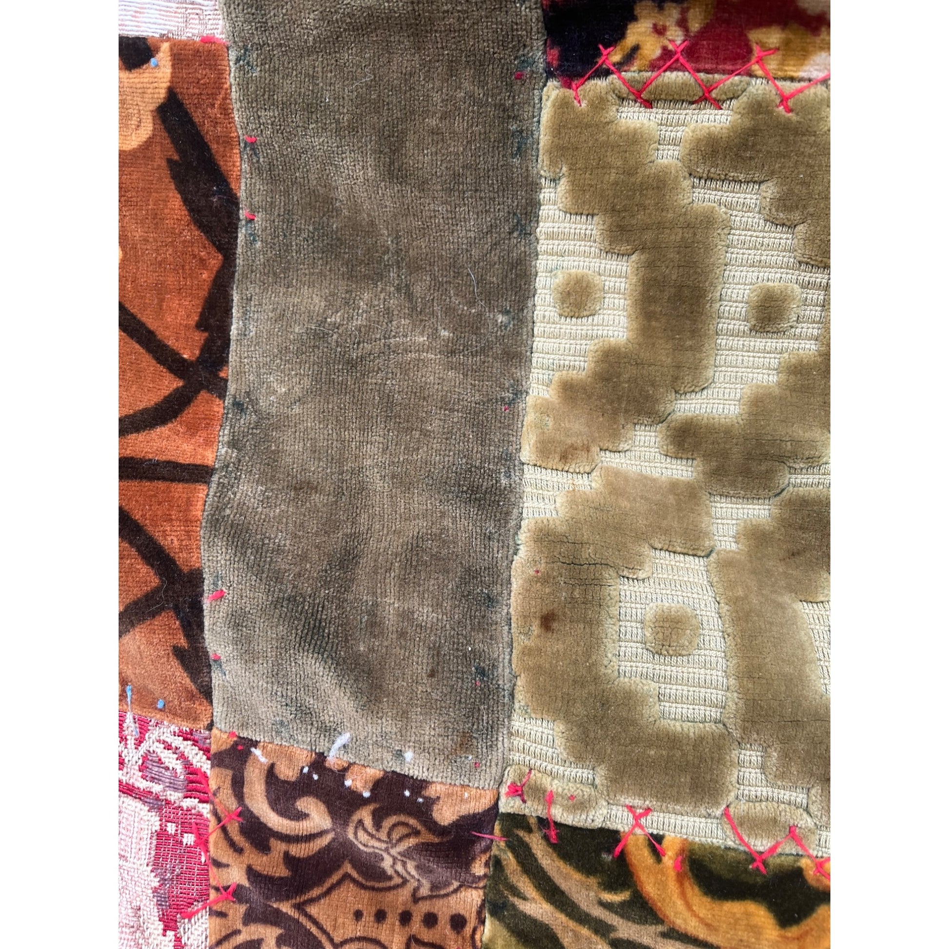 Antique Primitive 1880s Velvet Patchwork Crazy Quilt Seligh Blanket OOAK AAFA