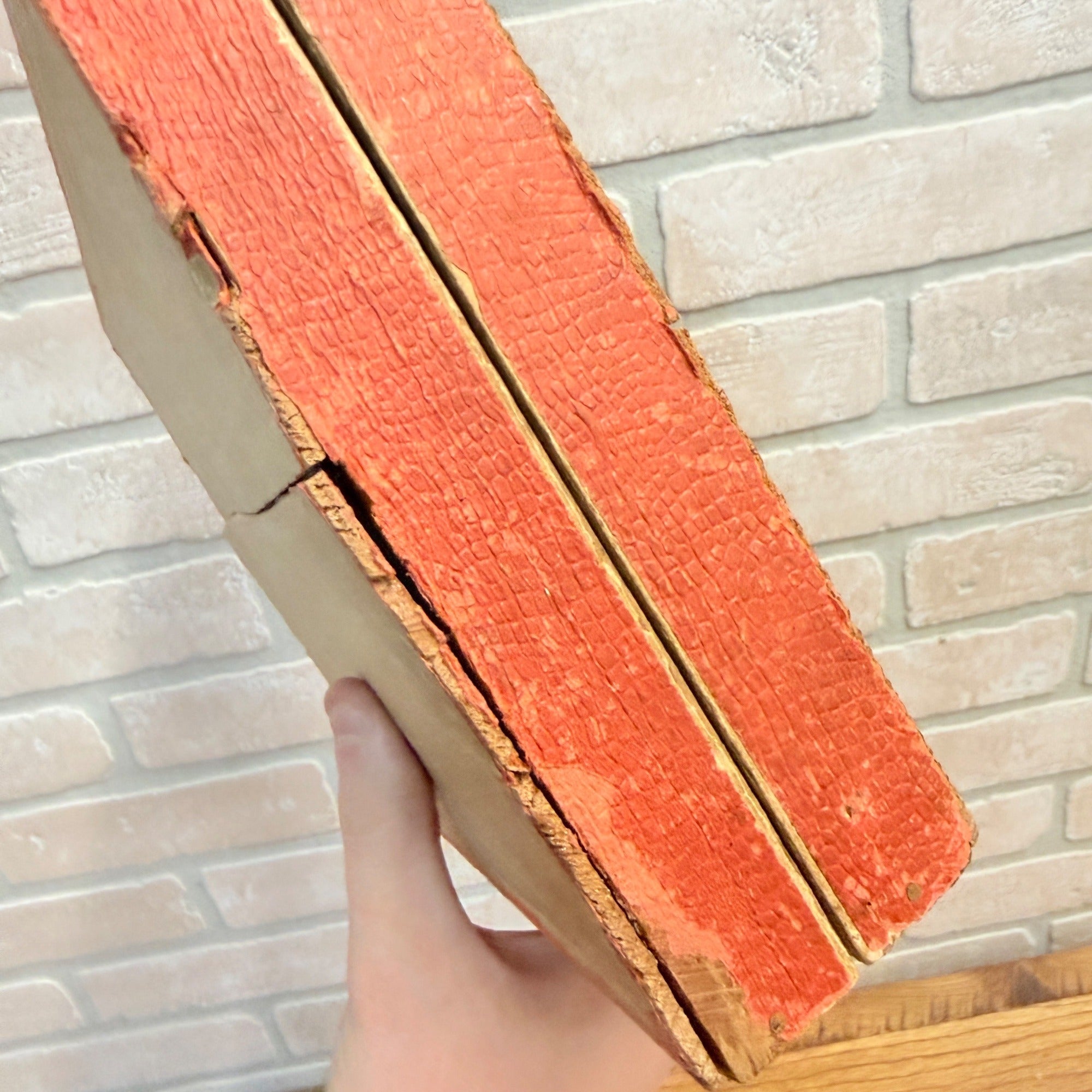 Antique Victorian Lithograph 6-View Picture Wooden Toy Blocks Puzzle in Wood Box