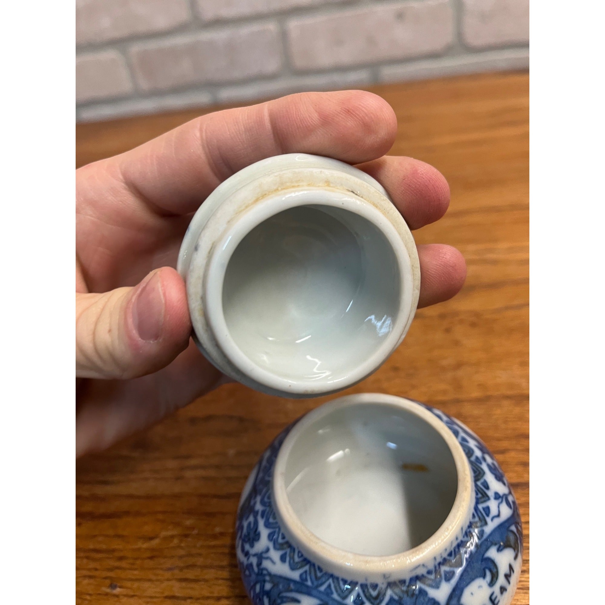 Antique 1800s Magda Toilet Cream Porcelain Jar CJ. Countie & Co Boston