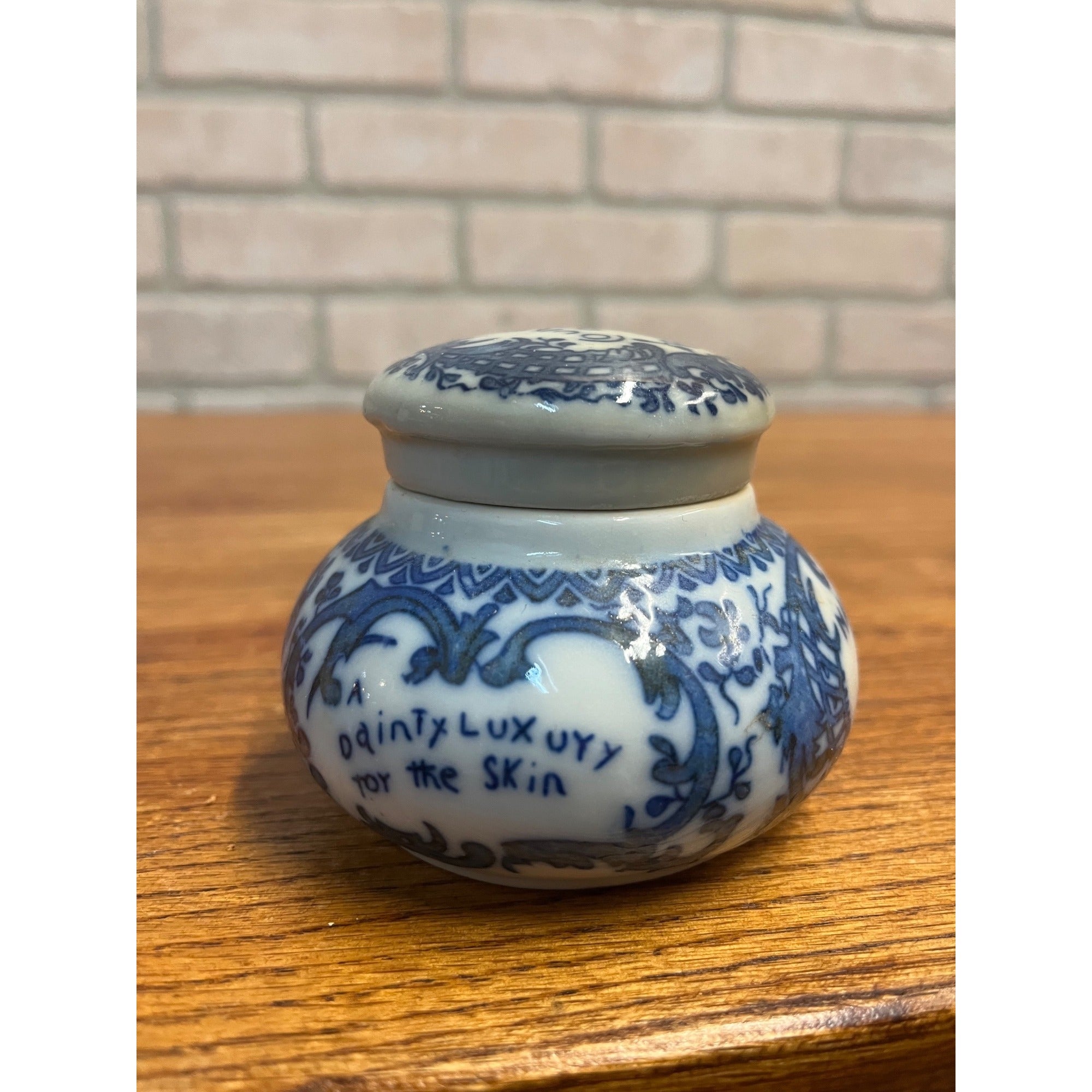 Antique 1800s Magda Toilet Cream Porcelain Jar CJ. Countie & Co Boston