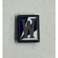 Vintage "W" Enamel Blue & White STERLING SILVER Class Pin Small Pinback Charm