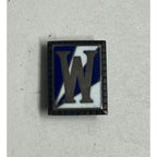 Vintage "W" Enamel Blue & White STERLING SILVER Class Pin Small Pinback Charm