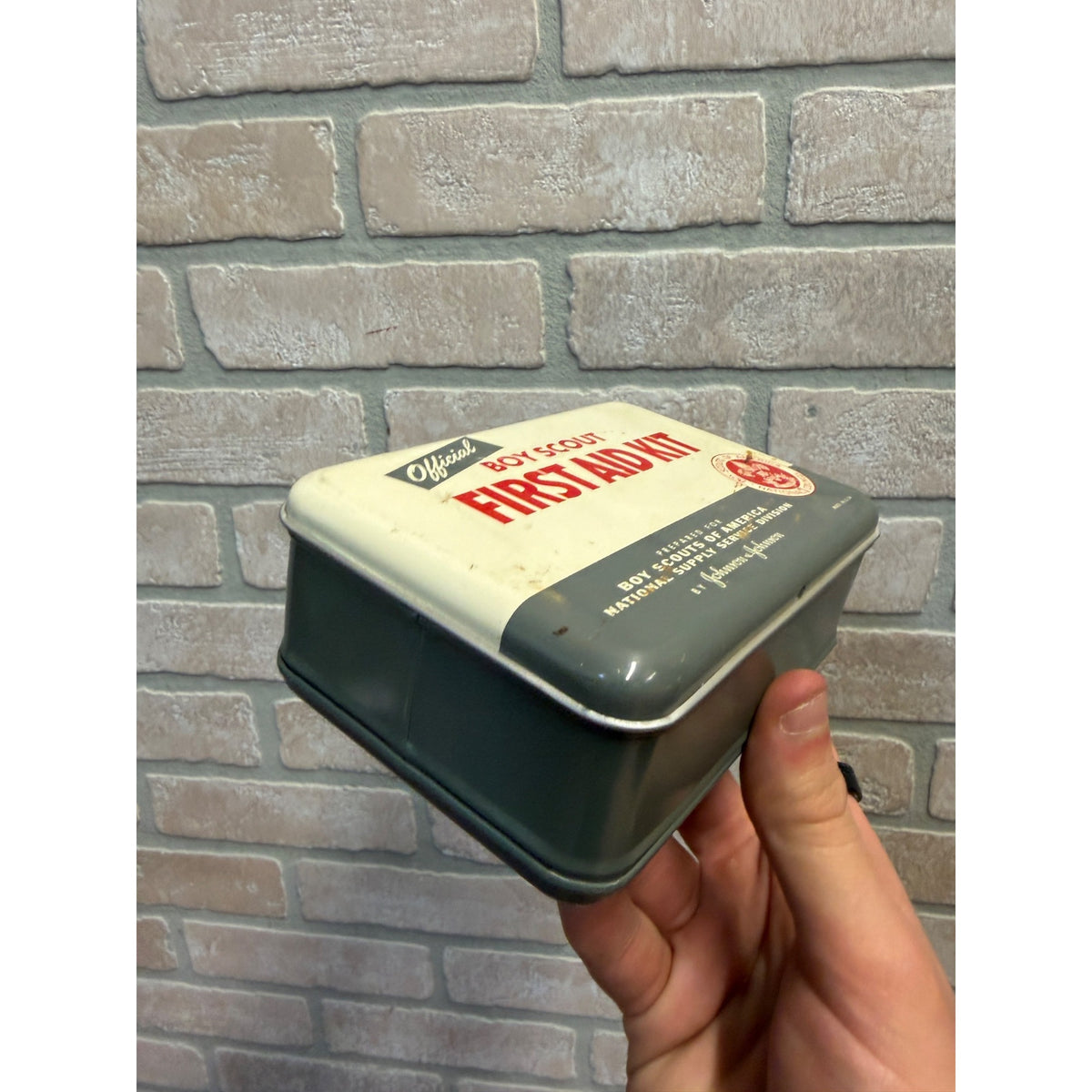 Vintage Original Official Boy Scouts First Aid Kit All Metal Tin Empty