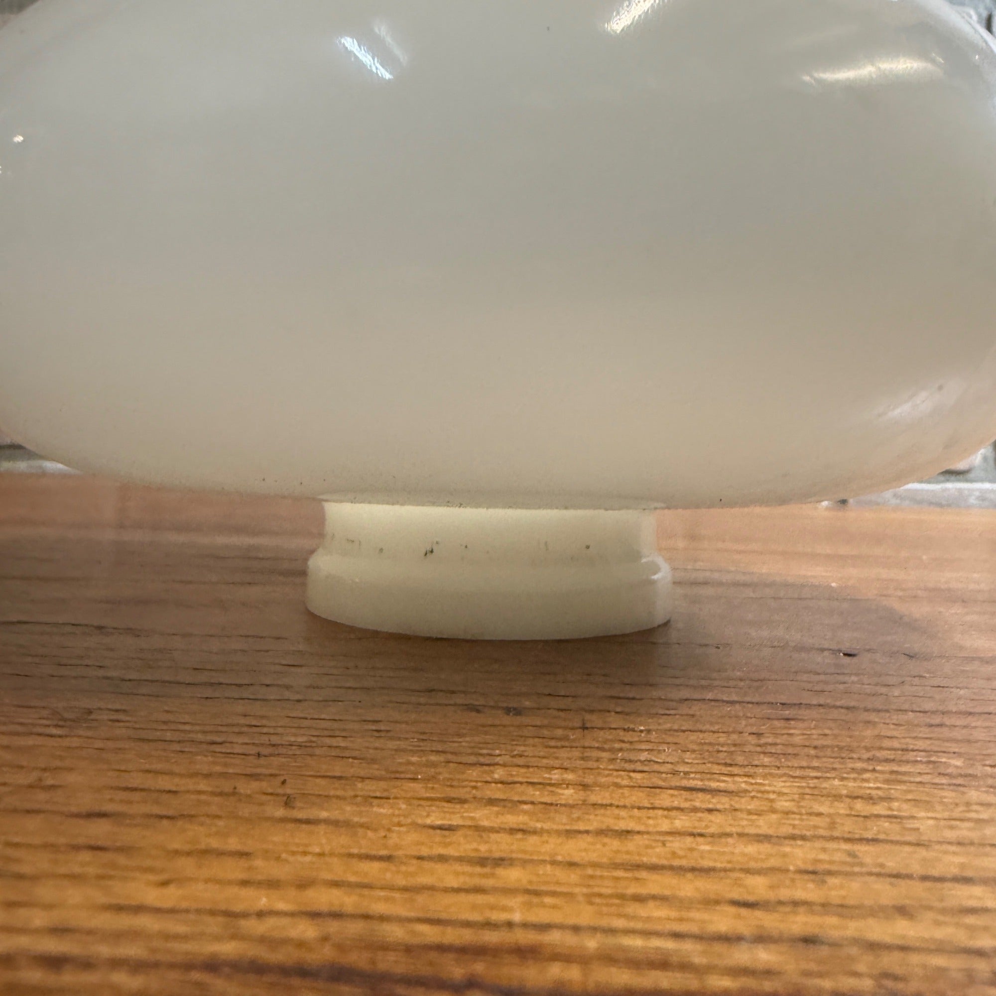 Vintage Art Deco Opaline White Milk Glass Shade Ribbed Bell Ceiling Pendant Lamp