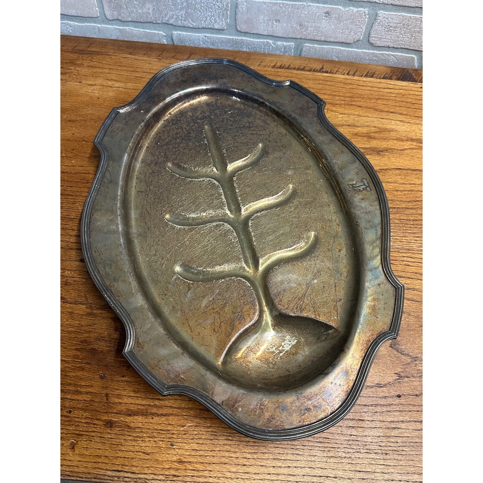 Vintage BSCEP Barbour Silver Co. MEAT PLATTER Tray Tree of Life