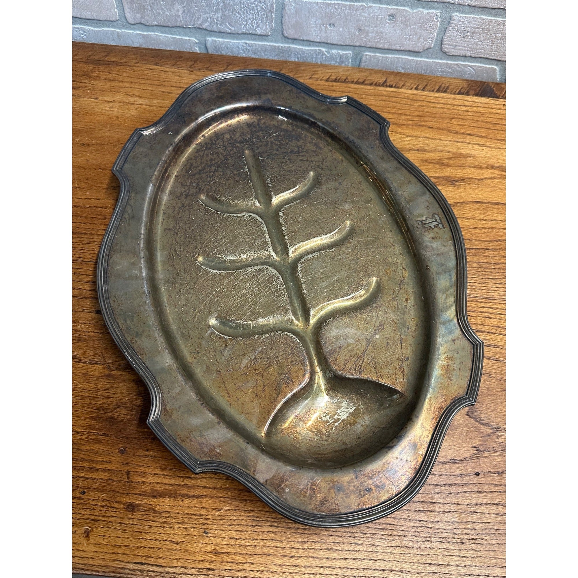 Vintage BSCEP Barbour Silver Co. MEAT PLATTER Tray Tree of Life