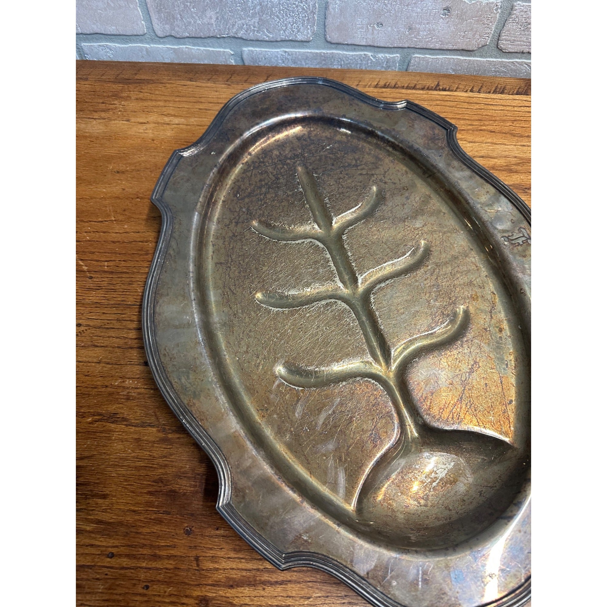 Vintage BSCEP Barbour Silver Co. MEAT PLATTER Tray Tree of Life