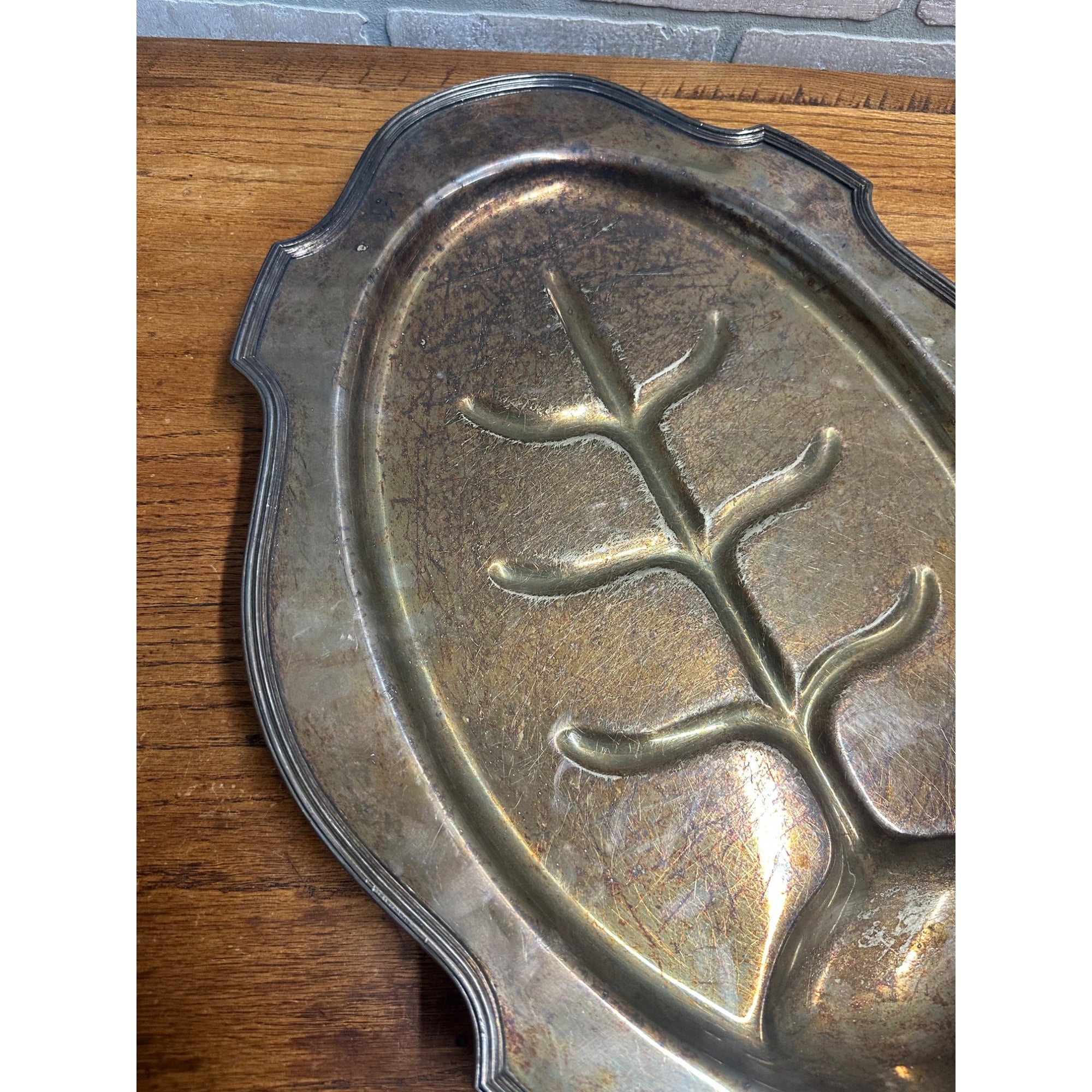 Vintage BSCEP Barbour Silver Co. MEAT PLATTER Tray Tree of Life