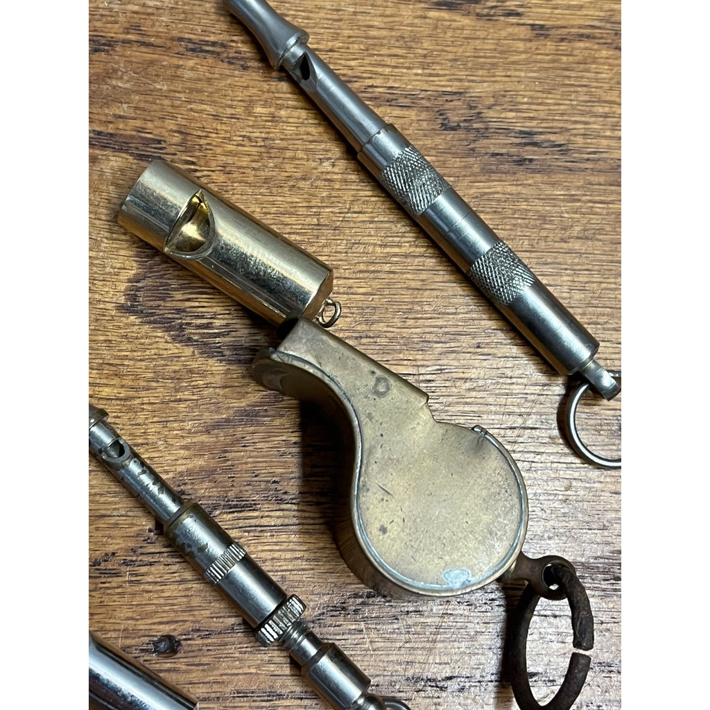 Vintage Whistle Lot Military Made USA Pocket Watch Fob Keychain Pendant Police