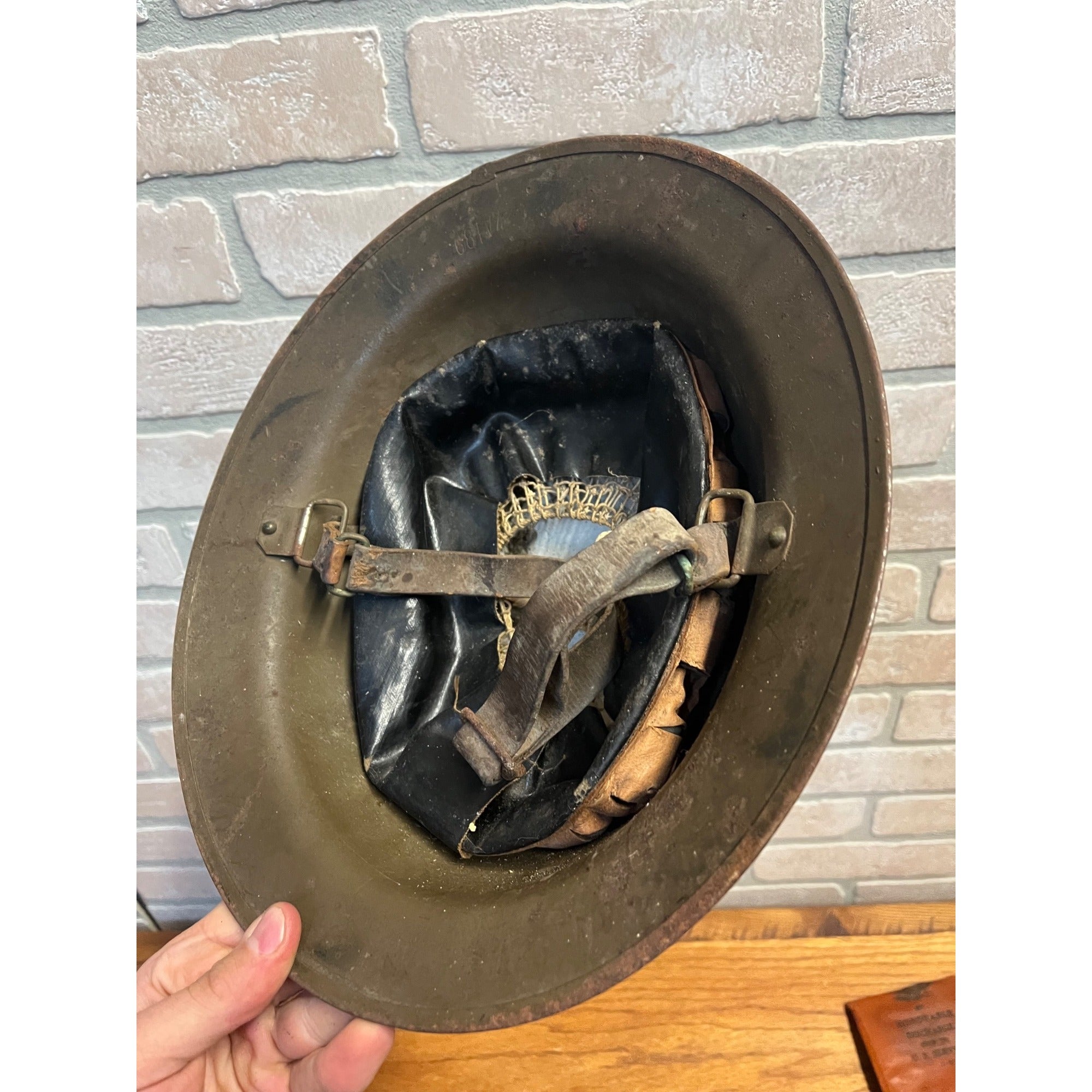Original WWI Doughboy Helmet M1917 Gas Mask Kit United States World War One Lot Militaria Armed Forces