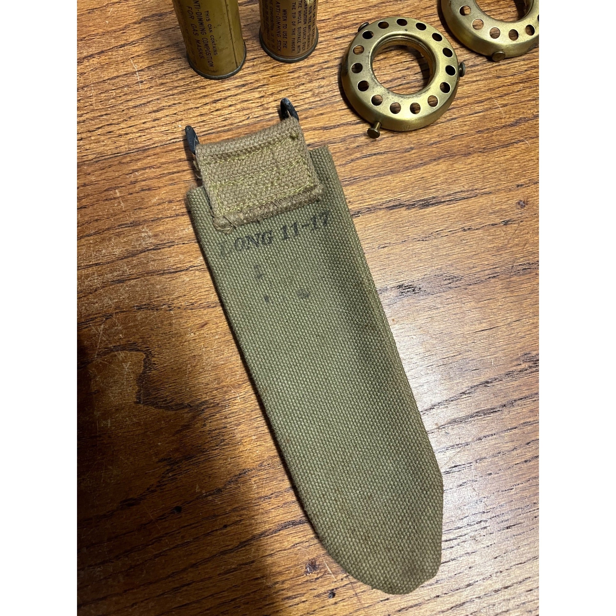 Original WWI Doughboy Helmet M1917 Gas Mask Kit United States World War One Lot Militaria Armed Forces