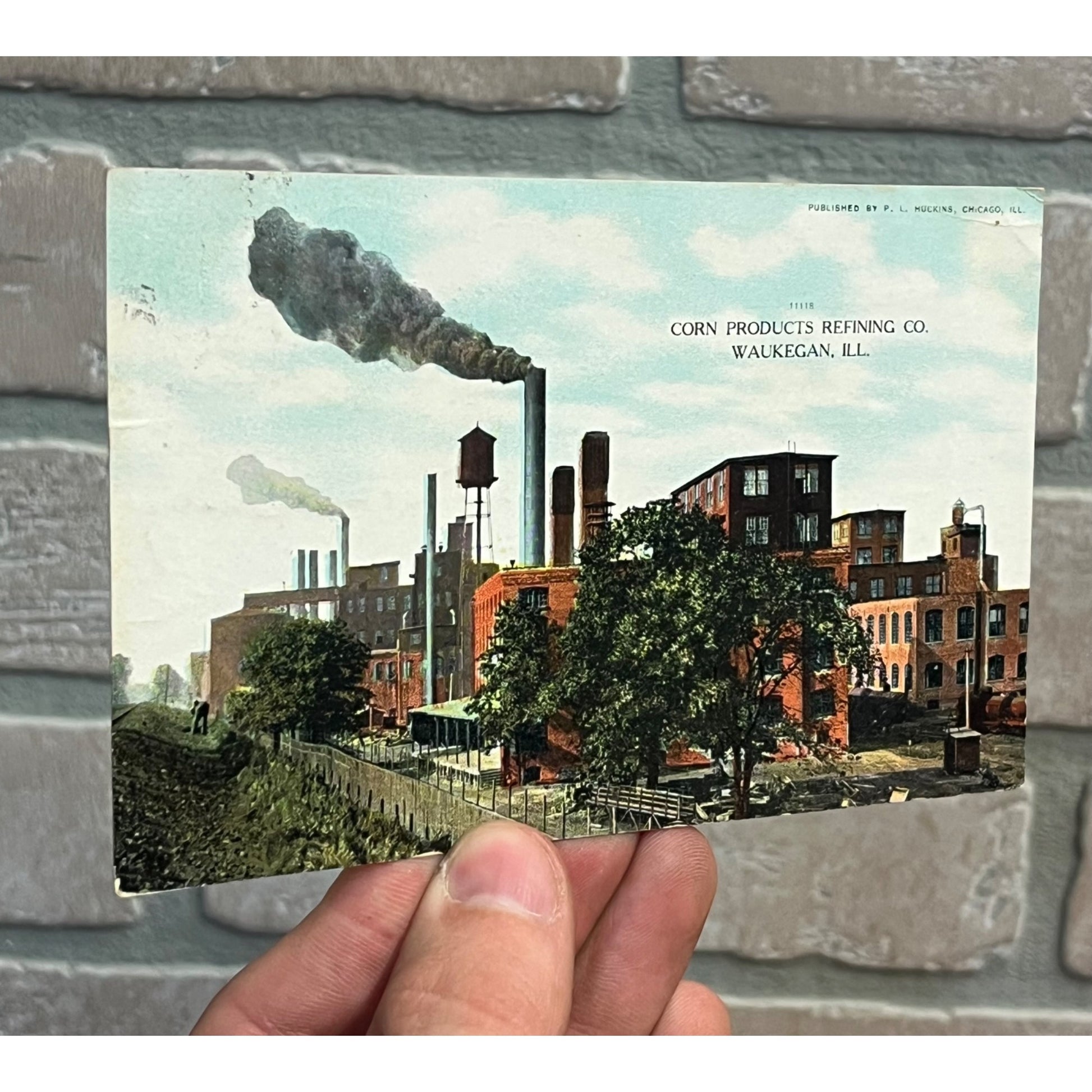 Vintage 1900s Waukegan Illinois Postcard Corn Products Refining Co