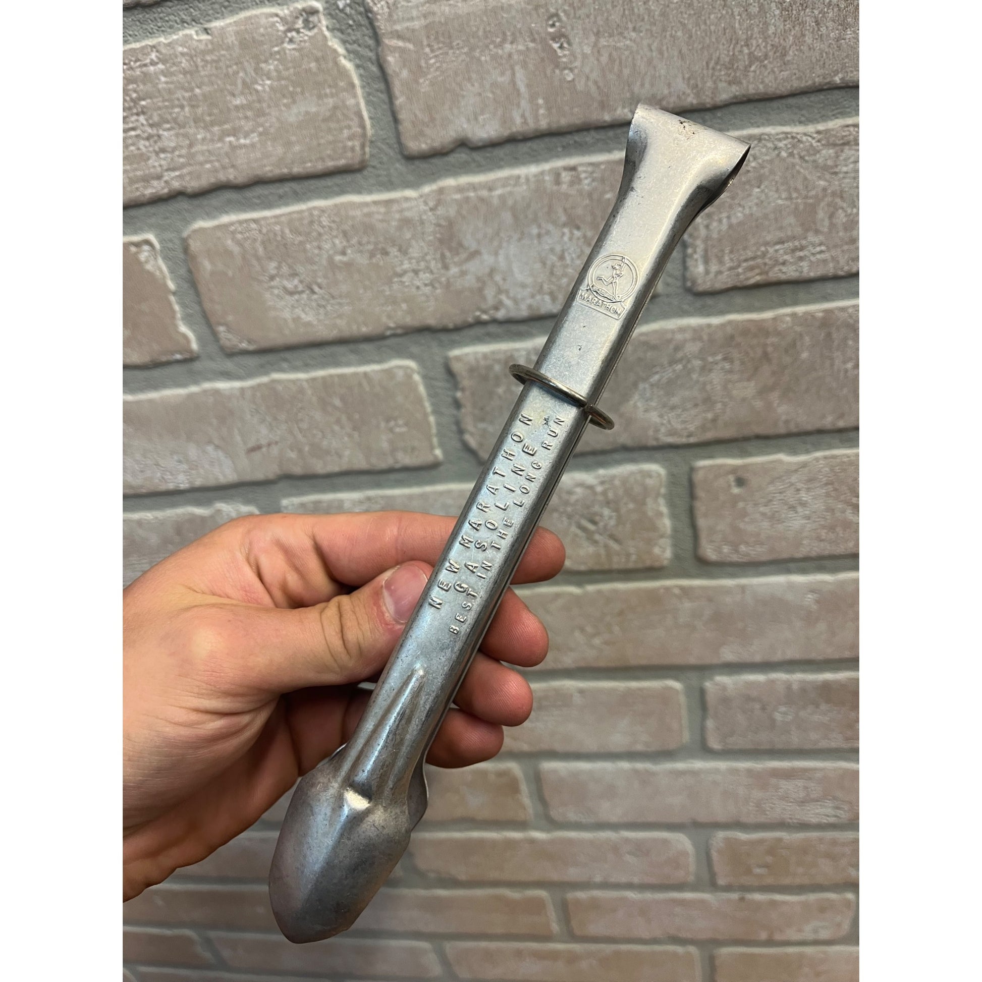 Vintage Marathon Oil Service Gas Station Advertising Promo Aluminum Kitchen Tongs