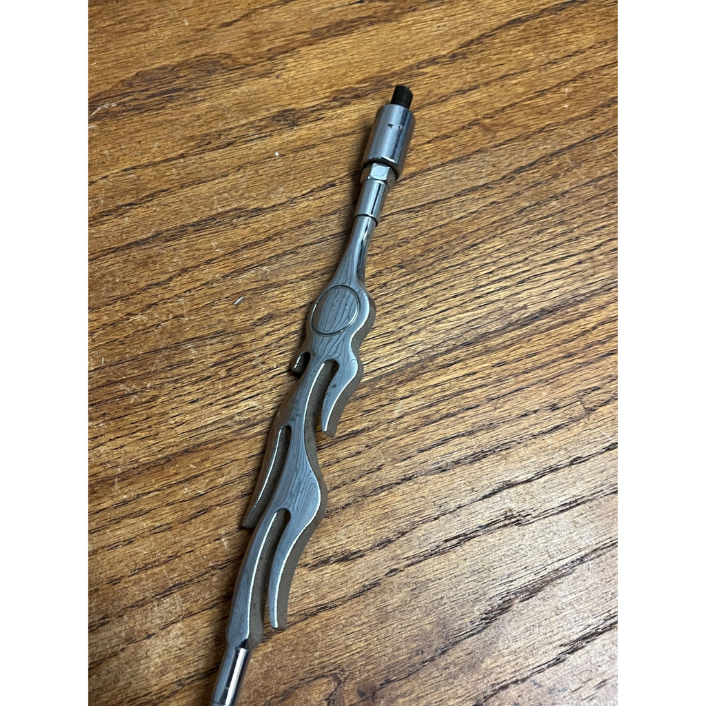 Vintage Chrome Harley Davidson Transmission Shift Rod Flames 12.5"