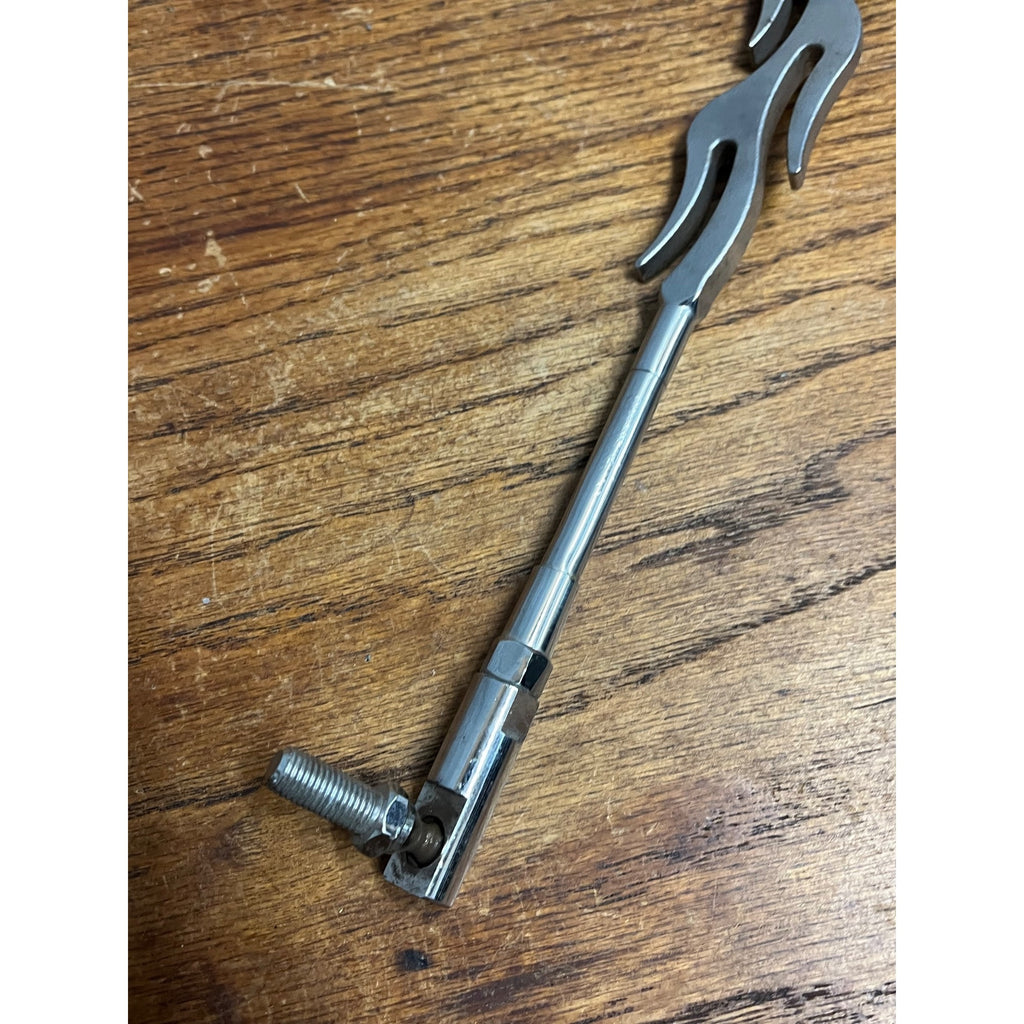 Vintage Chrome Harley Davidson Transmission Shift Rod Flames 12.5"