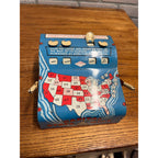 Vintage Tin Litho Toy Wolverine State Capital Quiz Trivia Game Push 48 States