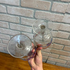 Vintage Pair Hamm’s Beer Goblet Thumbprint Heavy Stemmed Schooner Glass 6" Barware