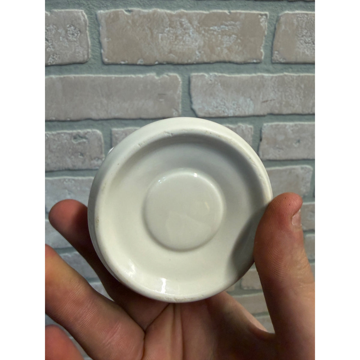Vintage Small Off-White Glazed Ceramic Creamer Primitive Kitchen Decor