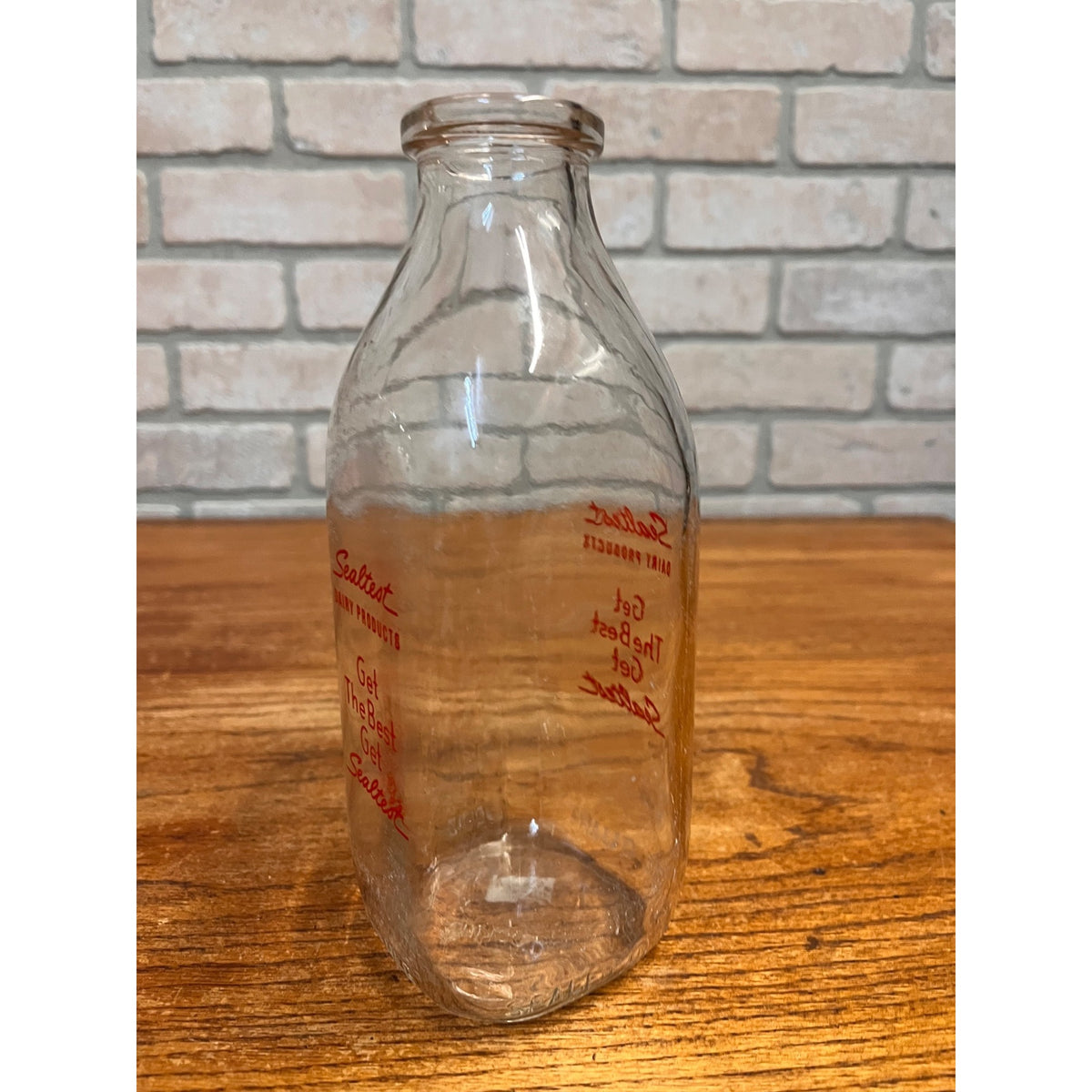 Vintage Sealtest Dairy Milk Bottle Quart Pyro ACL Farmhouse Rustic Decor