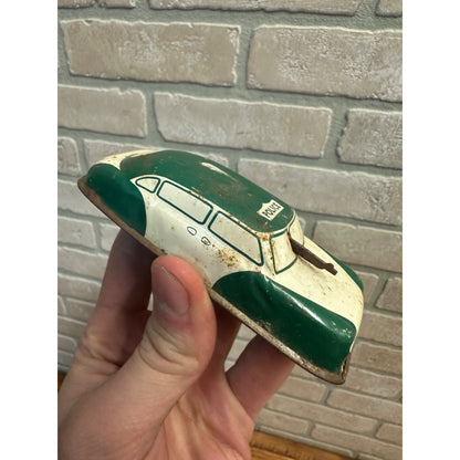 Vintage 1950's Argo Japan Tin Toy New York 4" - Green & White Police Car w/ Gun