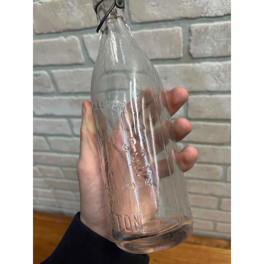 J. Gahm & Son Schlitz Blob Top Beer Bottle Boston Mass. w/ Porcelain Stopper