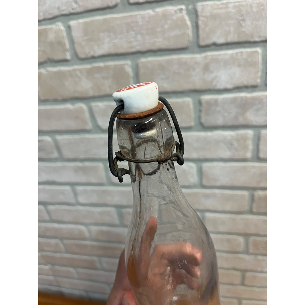 J. Gahm & Son Schlitz Blob Top Beer Bottle Boston Mass. w/ Porcelain Stopper