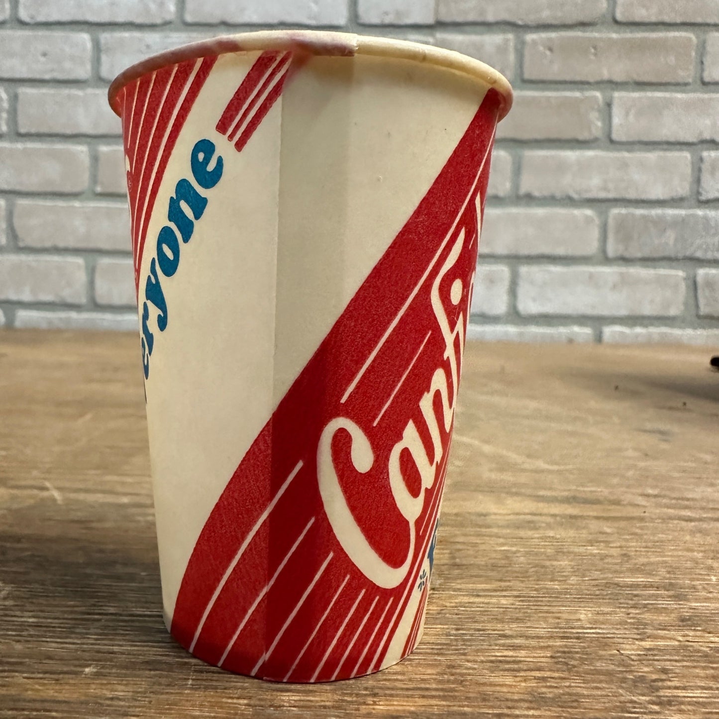 Vintage Canfields Soda Beverages Paper Wax Cup Promotional 7oz