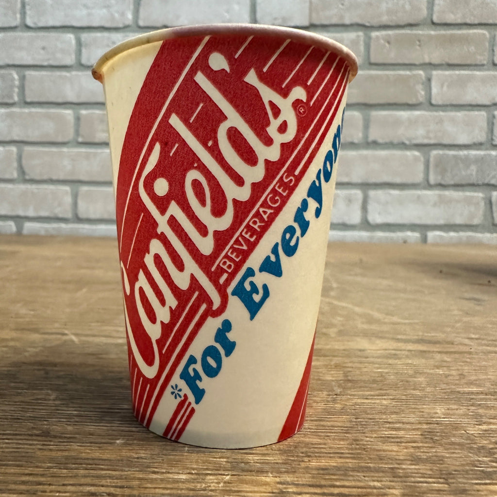 Vintage Canfields Soda Beverages Paper Wax Cup Promotional 7oz