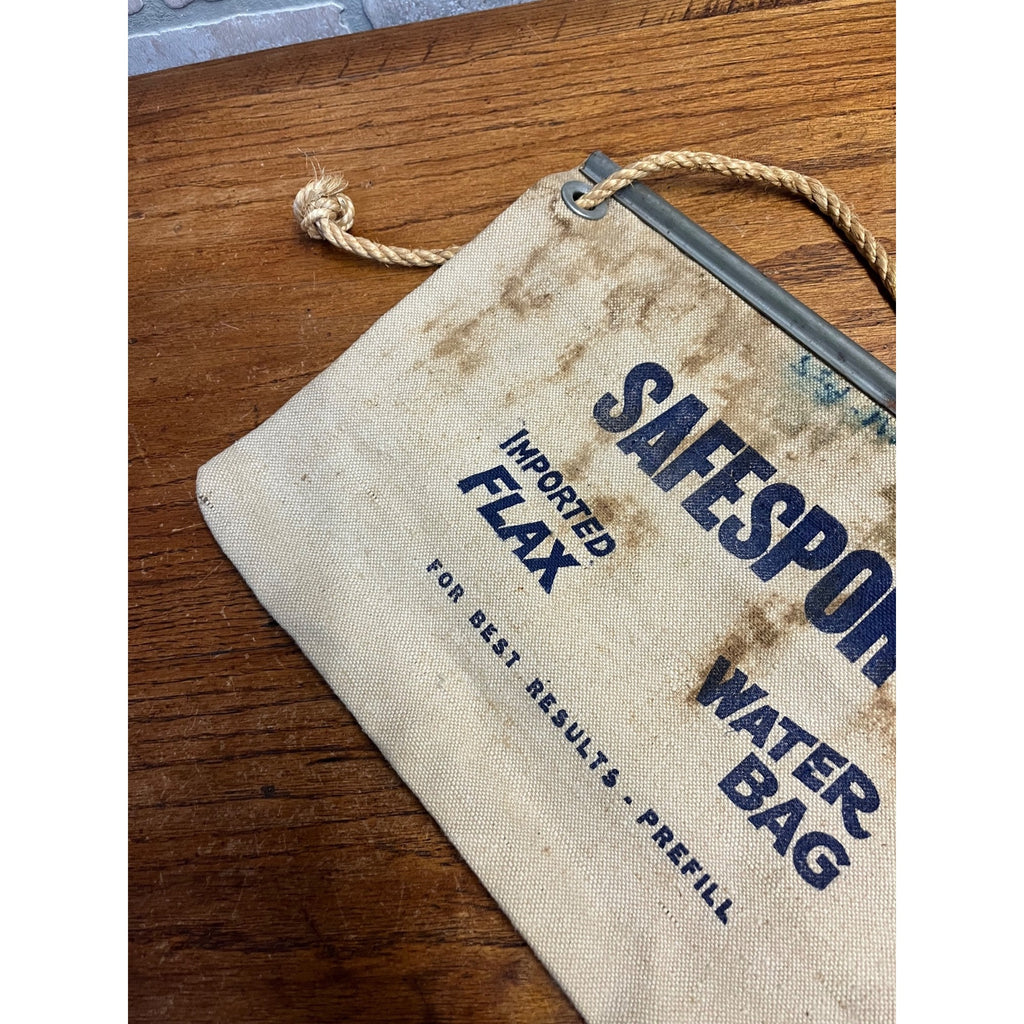 Original Vintage Water Bag Safesport Made USA Genuine Scottish Flax Canvas