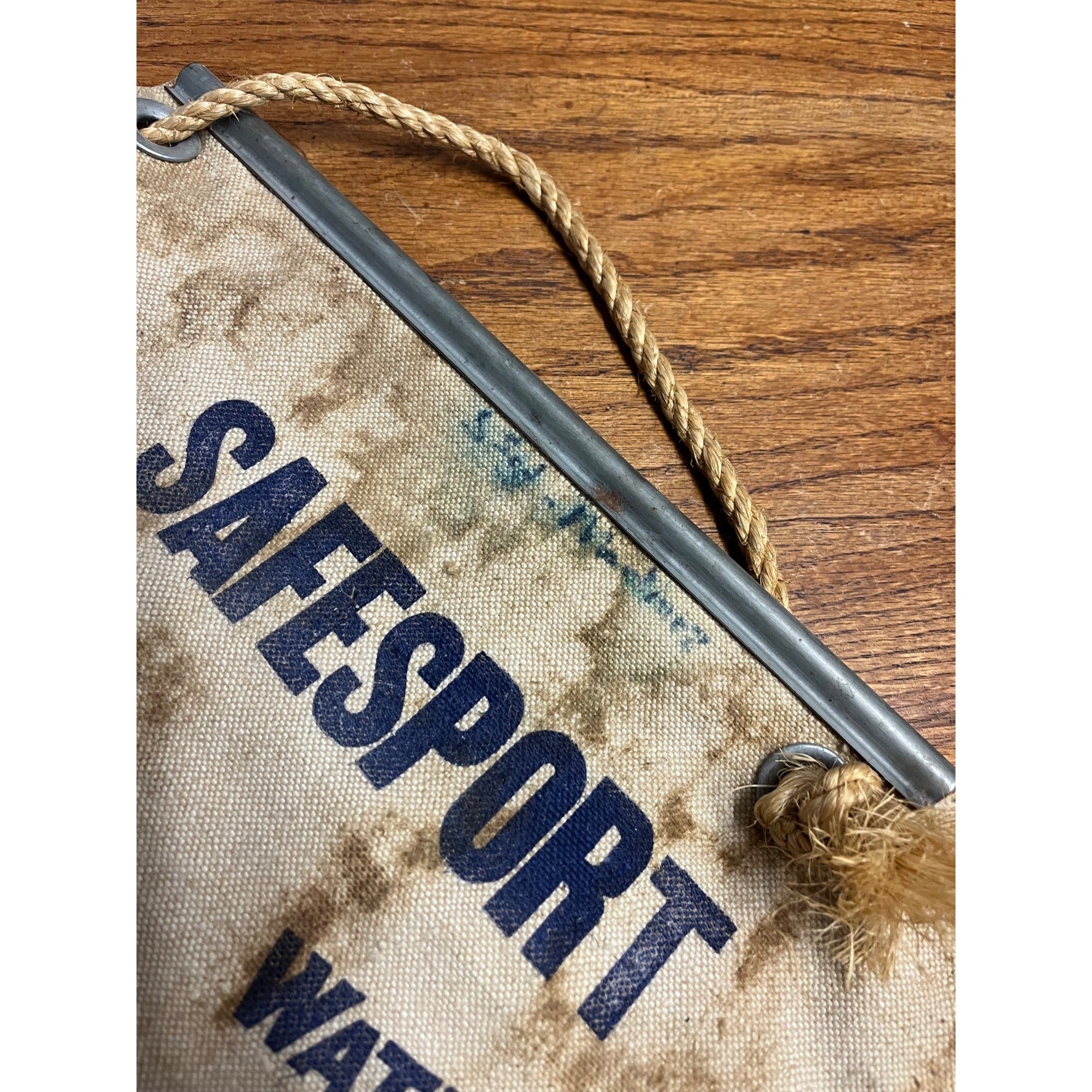 Original Vintage Water Bag Safesport Made USA Genuine Scottish Flax Canvas