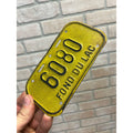 Vintage Fond du Lac Wisconsin Bicycle Bike License Plate Yellow Black #6080