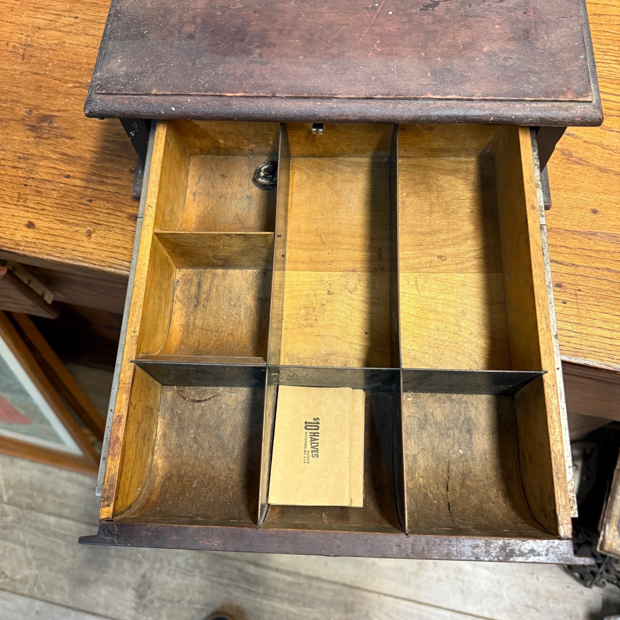 1920s American Cash Register Wooden Drawer Base