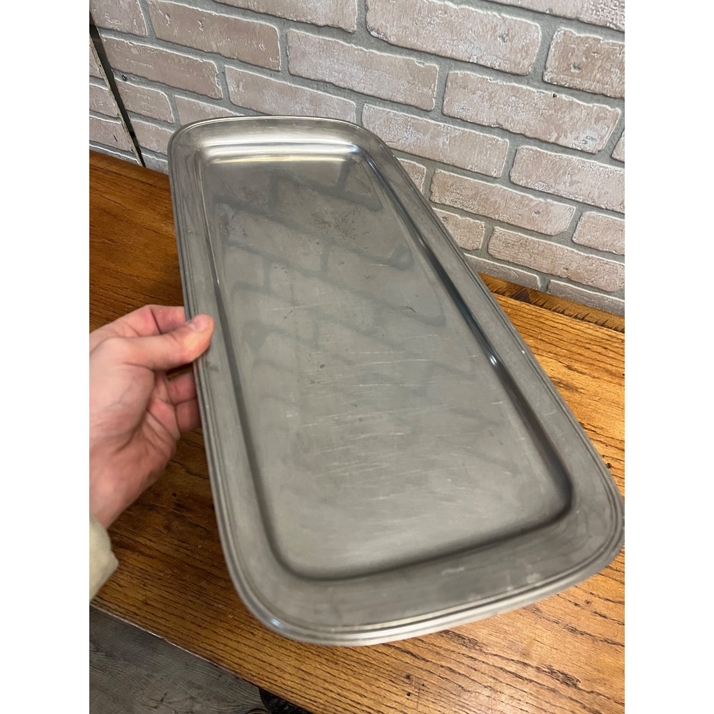 Vintage 1960s MCM Stainless Steel Serving Tray Bread Platter Gabis Sweden 19"