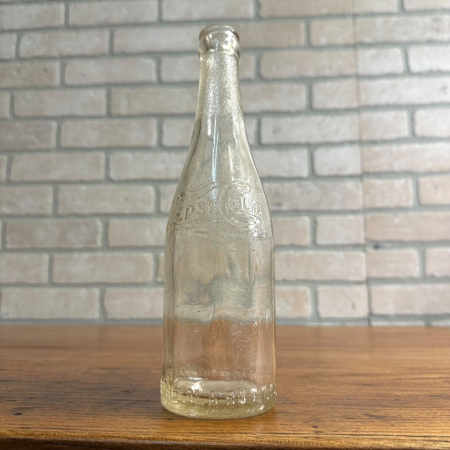 Vintage 12oz Pepsi-Cola Pepsi Double Dot Embossed Soda Bottle Property of