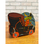 Vintage 1940s Halloween Candy Container Witch Drives Shoe RARE Diecut