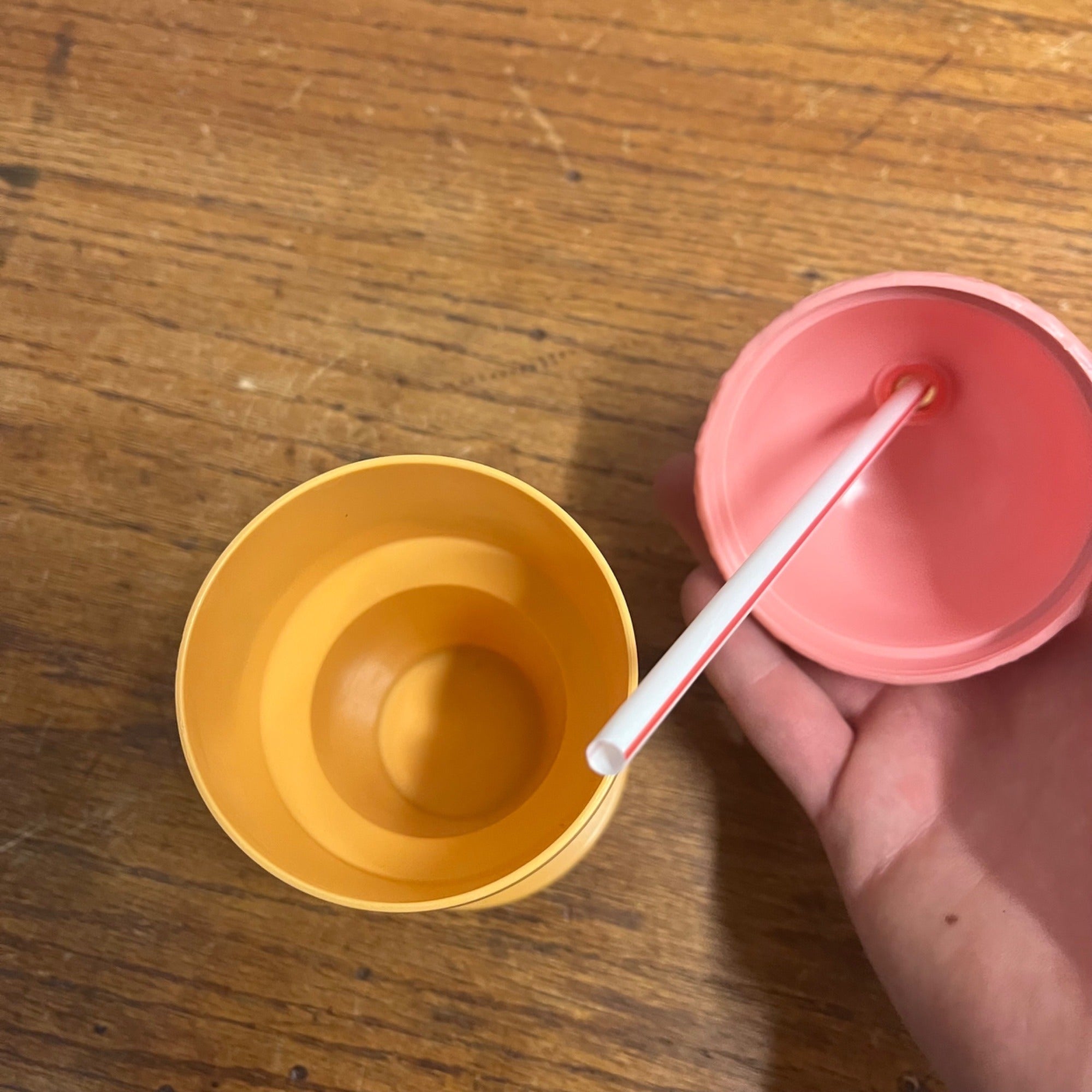 RARE Disney Vintage Ice Cream Cone Sipping Cup Strawberry Pink Mickey Mouse