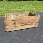 Vintage 1950s National Screw MFG Co Ohio Wooden Industrial Crate Box