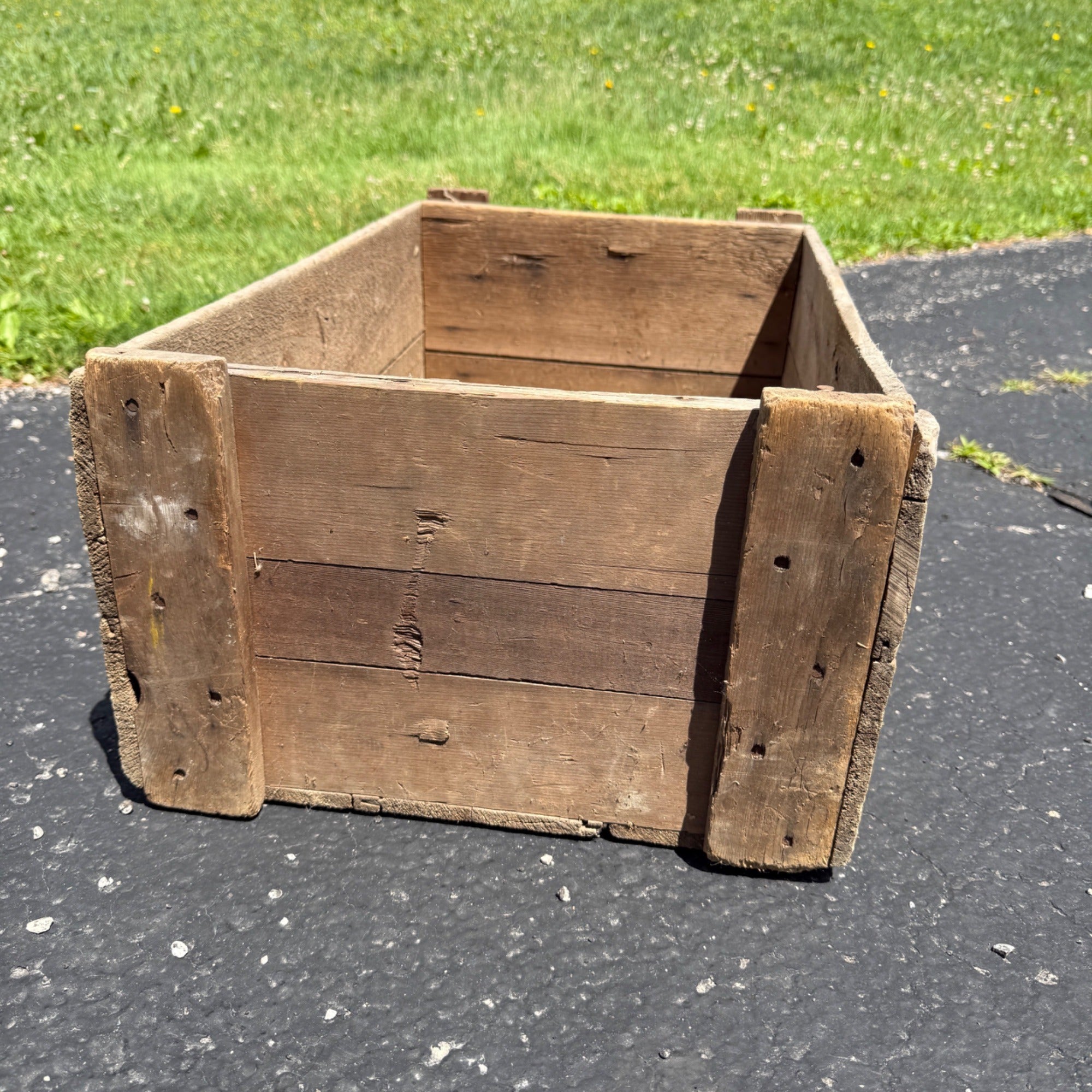Vintage 1950s National Screw MFG Co Ohio Wooden Industrial Crate Box