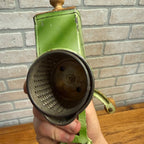 Vintage Triumph Green Cast Iron Hand-Crank Nut Grinder With Clamp & Wood Knob 1930s
