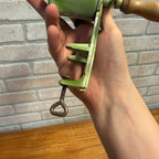 Vintage Triumph Green Cast Iron Hand-Crank Nut Grinder With Clamp & Wood Knob 1930s