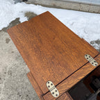 Antique White Sewing Machine Co Cabinet w/ Cast Iron Base Excellent