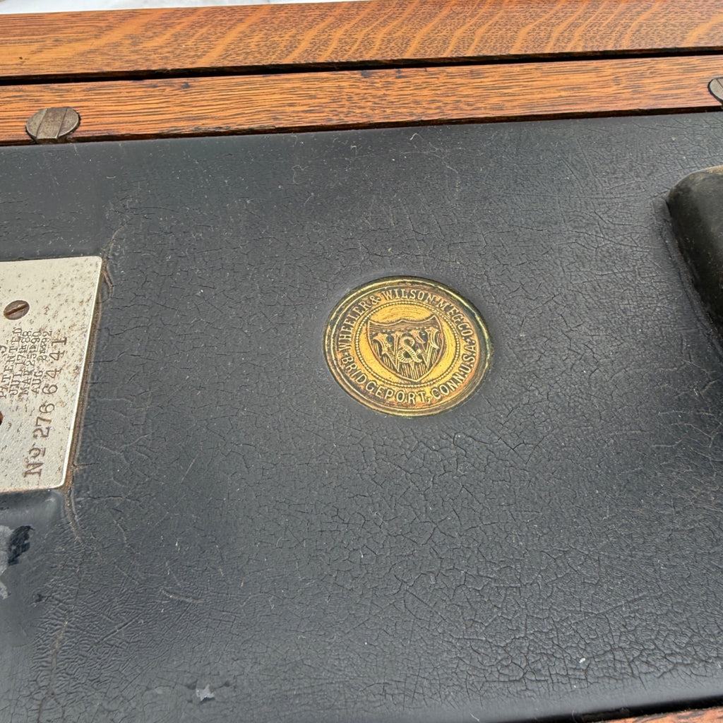 Antique White Sewing Machine Co Cabinet w/ Cast Iron Base Excellent