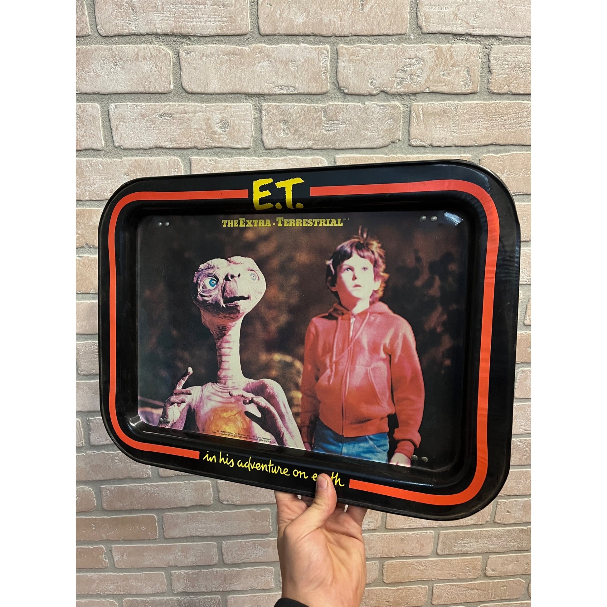 Vintage 1982 E.T. The Extra Terrestrial TV Dinner Metal Tray Movie Alien