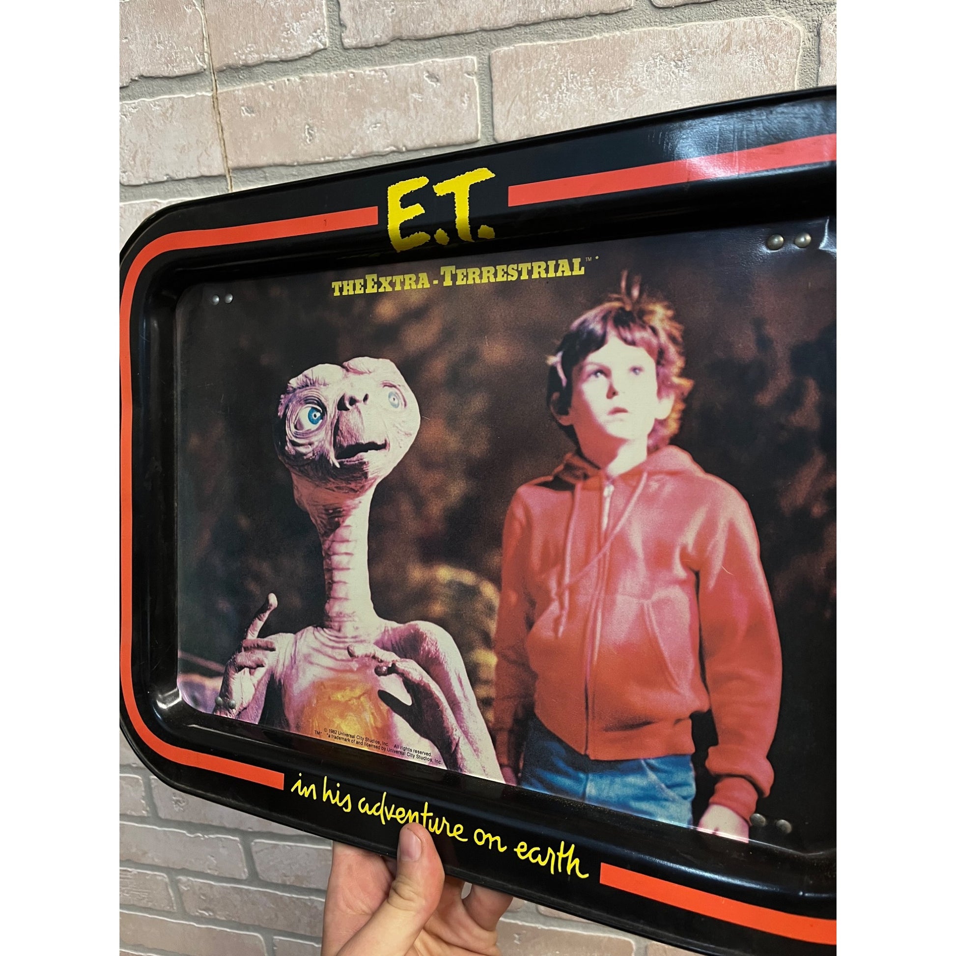 Vintage 1982 E.T. The Extra Terrestrial TV Dinner Metal Tray Movie Alien