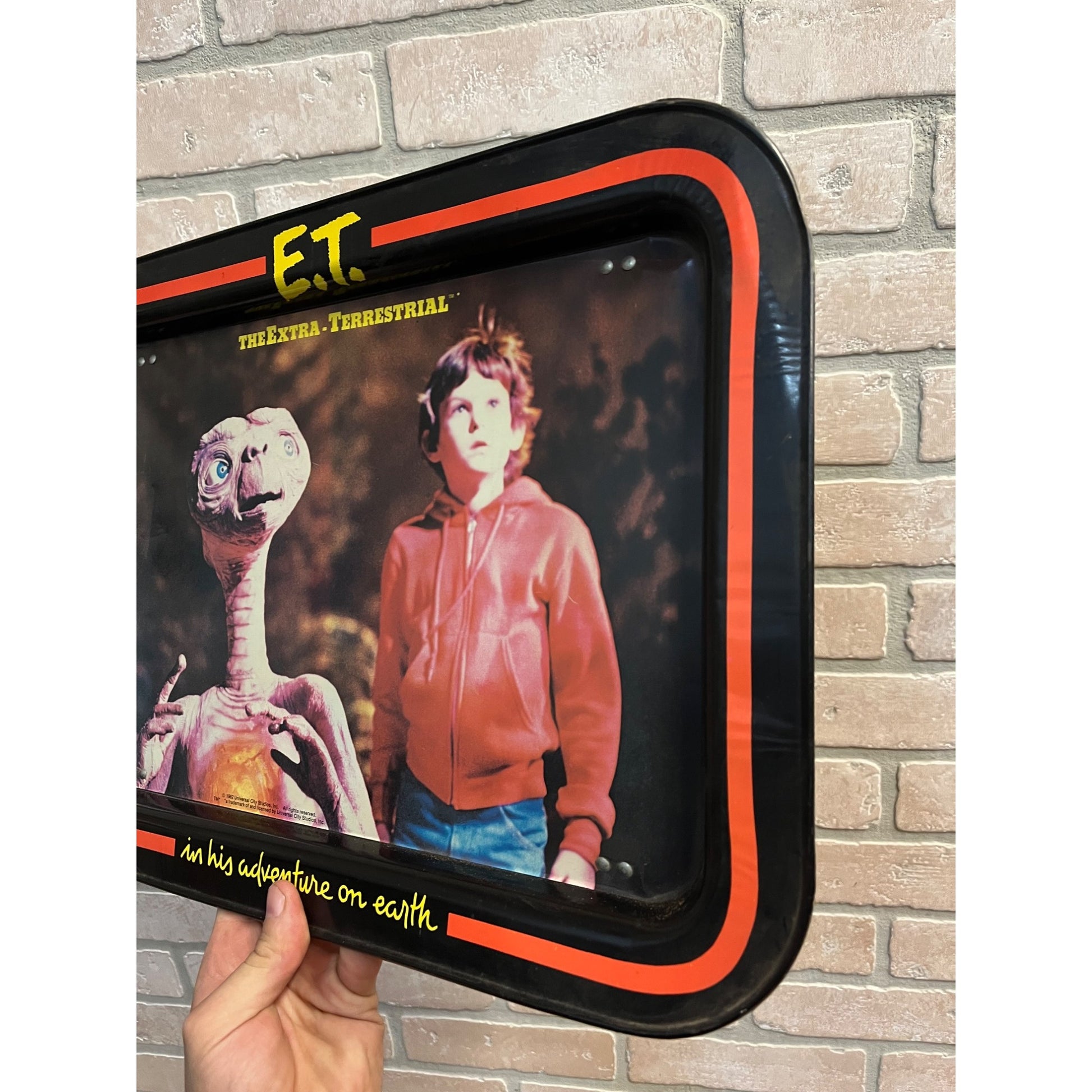 Vintage 1982 E.T. The Extra Terrestrial TV Dinner Metal Tray Movie Alien