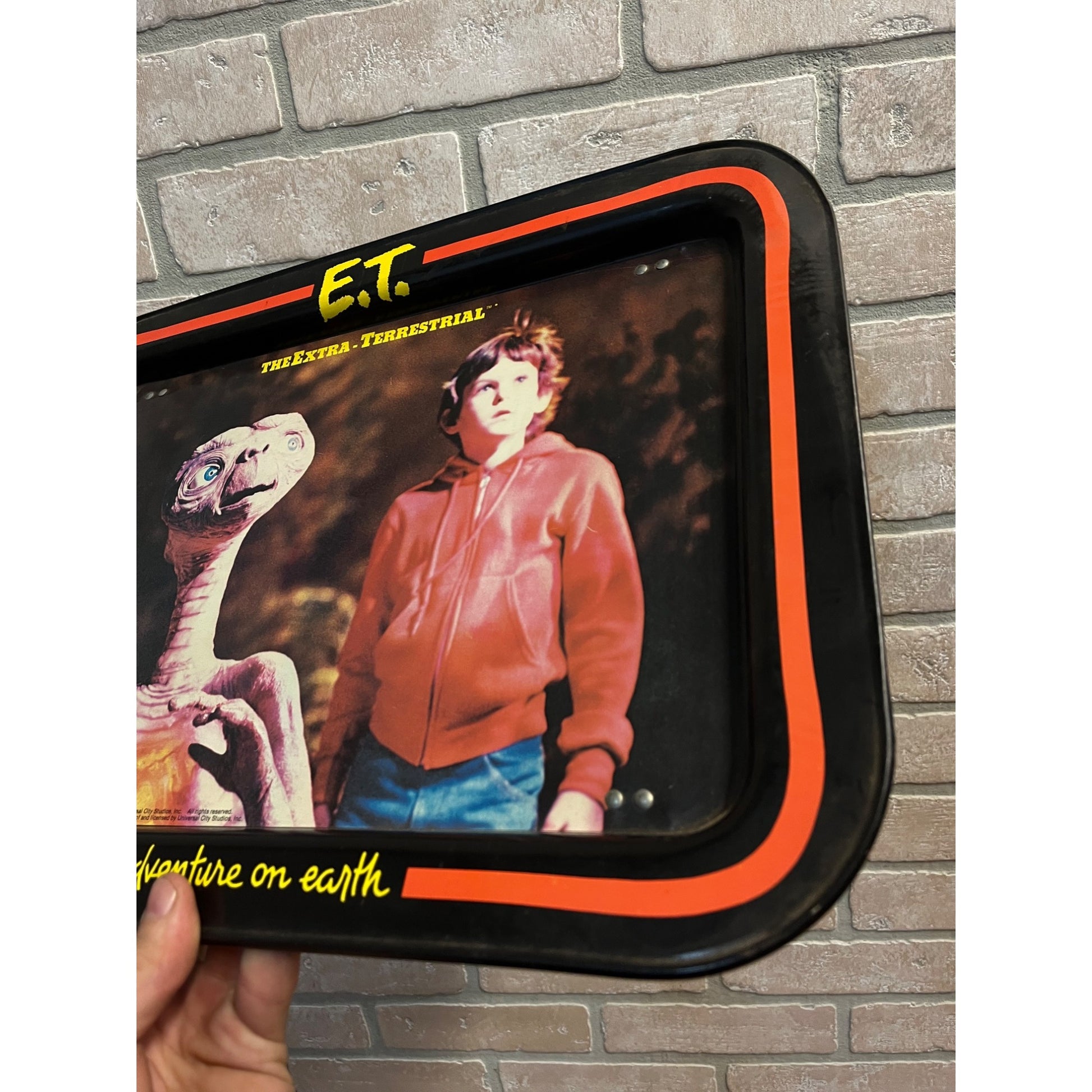Vintage 1982 E.T. The Extra Terrestrial TV Dinner Metal Tray Movie Alien