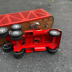 Vintage Tonka Farms Livestock Red Truck Hauler Pressed Steel Toy