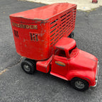 Vintage Tonka Farms Livestock Red Truck Hauler Pressed Steel Toy