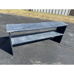 Vintage Wooden Chippy Farmhouse Two-Tier Blue Painted Bench