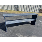 Vintage Wooden Chippy Farmhouse Two-Tier Blue Painted Bench